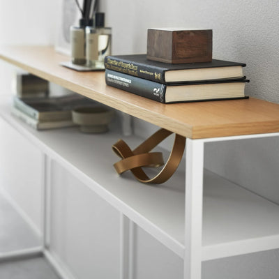 Consola De Pared (Blanca) Top Madera Estructura De Metal