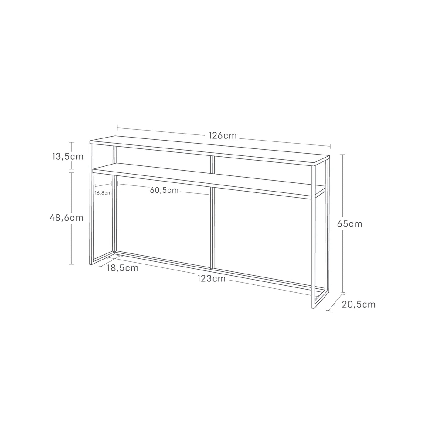 Consola De Pared (Blanca) Top Madera Estructura De Metal