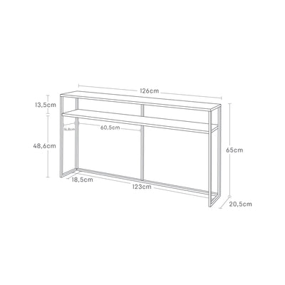 Consola De Pared (Blanca) Top Madera Estructura De Metal