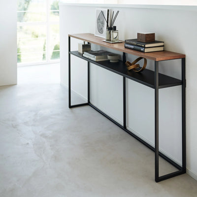 Consola De Pared (Negra) Top Madera Estructura De Metal
