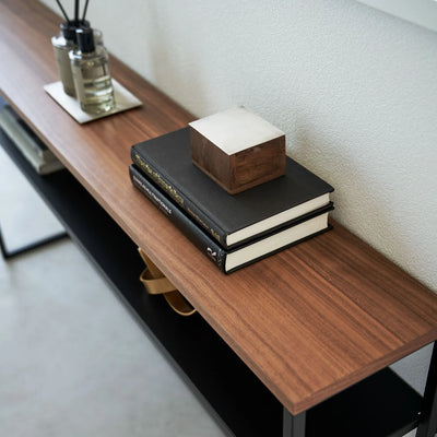 Consola De Pared (Negra) Top Madera Estructura De Metal