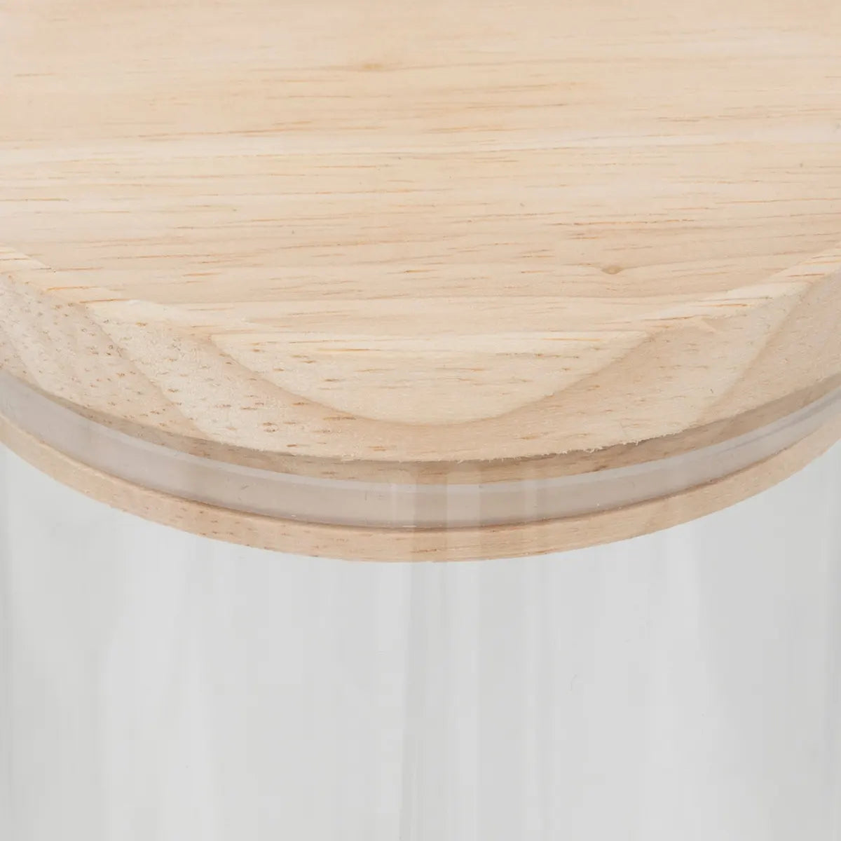 Frasco  Con Tapa De Madera 1.6 Ltrs (Transparente) De Vidrio