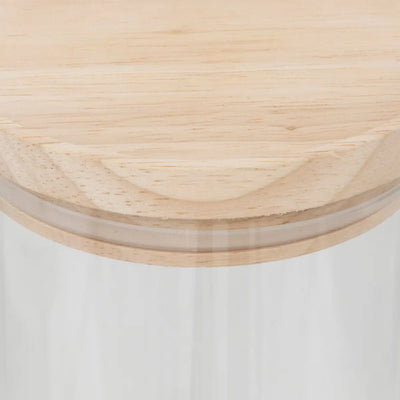Frasco  Con Tapa De Madera 1.6 Ltrs (Transparente) De Vidrio