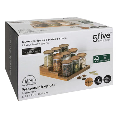 Organizador De Condimentos + 9 Piezas (Transparente) De Vidrio