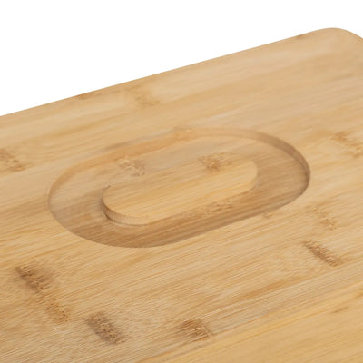 Caja Rectangular Para Pan Con Tapa (Natural) De Bambú