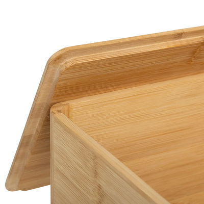 Caja Rectangular Para Pan Con Tapa (Natural) De Bambú