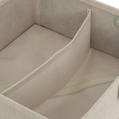 Organizador De Cajón (Beige) Con 2 Compartimentos De Poliéster