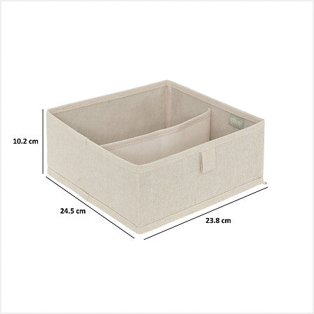 Organizador De Cajón (Beige) Con 2 Compartimentos De Poliéster