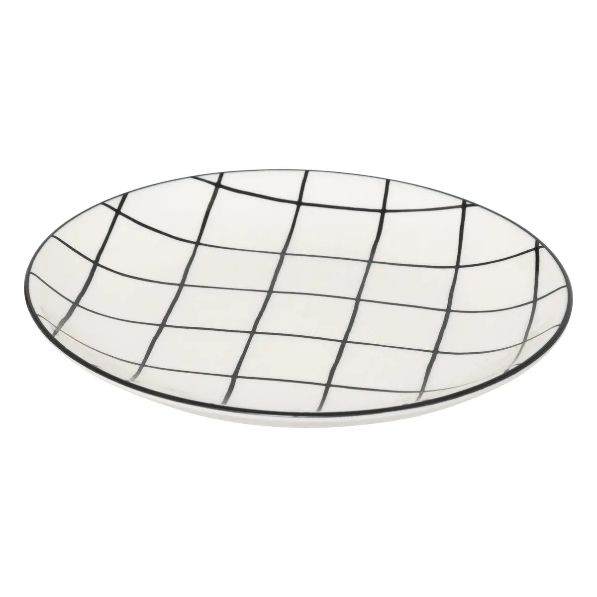 Plato Redondo Para Postre (Blanco) 20 Cm De Cerámica