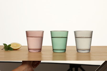 Set de 6 Vasos (Colores) 240 Ml De Vidrio