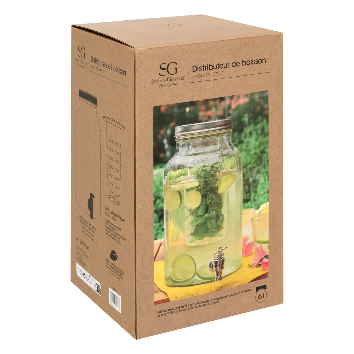 Dispensador De Agua (Transparente) 6 Lt De Vidrio