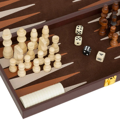 Juego De Backgamon Y Ajedrez De Madera