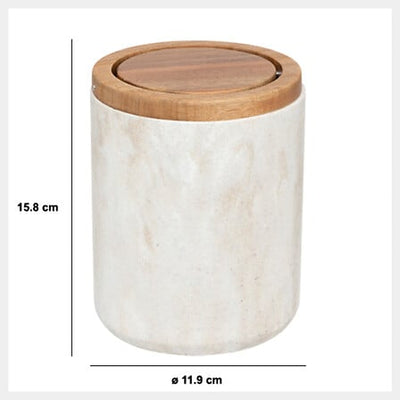 Tacho De Mesa Con Tapa (Beige) De Poliresina