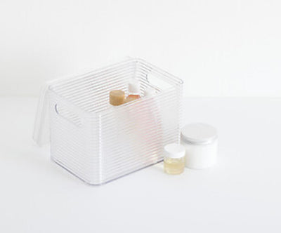 Caja De Almacenamiento Transparente Con Tapa 4.5 Ltrs De Acrílico