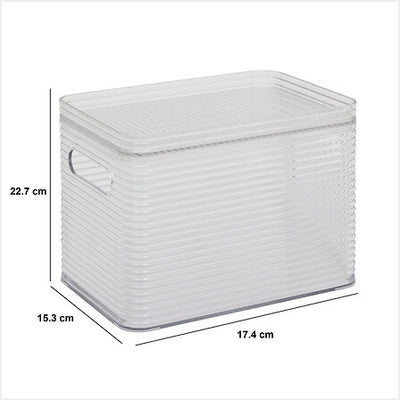 Caja De Almacenamiento Transparente Con Tapa 4.5 Ltrs De Acrílico