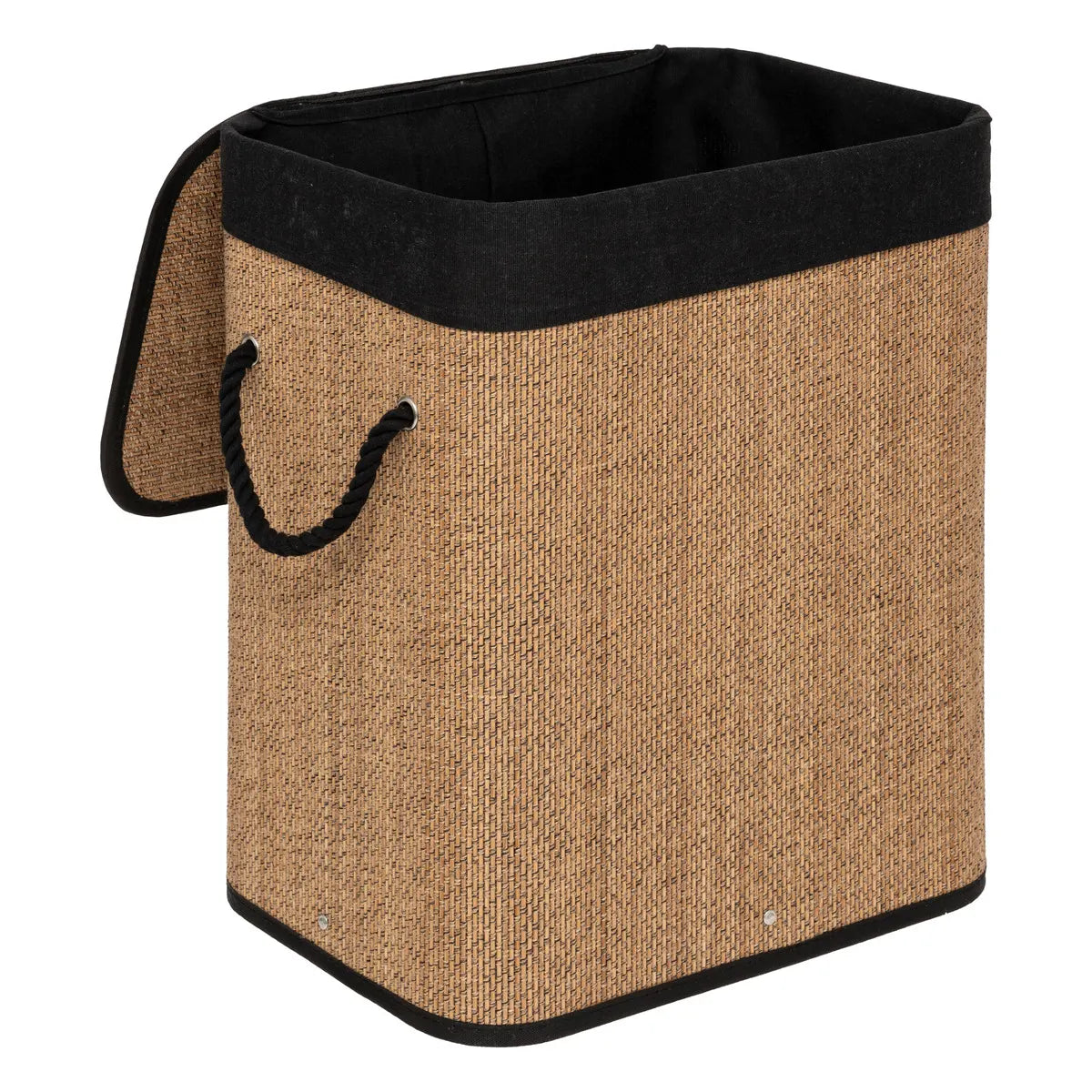 Cesta De Ropa Con Tapa Color Natural 60 Ltrs  De Bambú