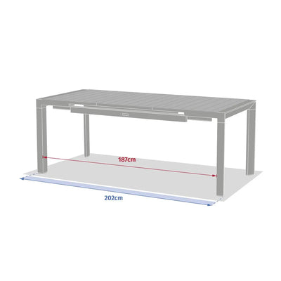 Mesa De Comedor Extensible Cuadrado Color (Grafito) Estructura De Aluminio