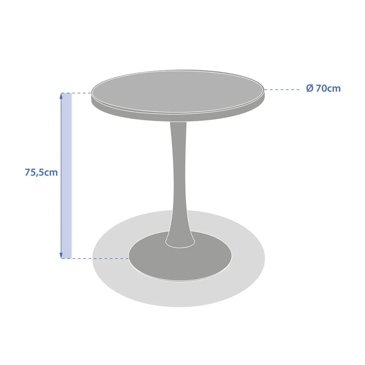 Mesa Para Exterior Tablero Redondo Color (Beige) Estructura De Aluminio