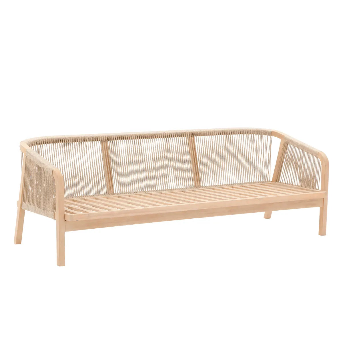Juego De Terraza (Beige): Sofá + 2 Sillones + Mesa De Centro Estructura De Madera