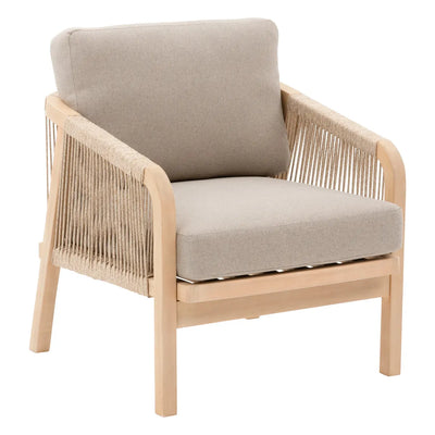 Juego De Terraza (Beige): Sofá + 2 Sillones + Mesa De Centro Estructura De Madera