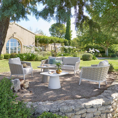 Juego De Terraza Color (Arcilla) : Sofa + 2 Sillones + 2 Mesas De Centro Estructura De Aluminio