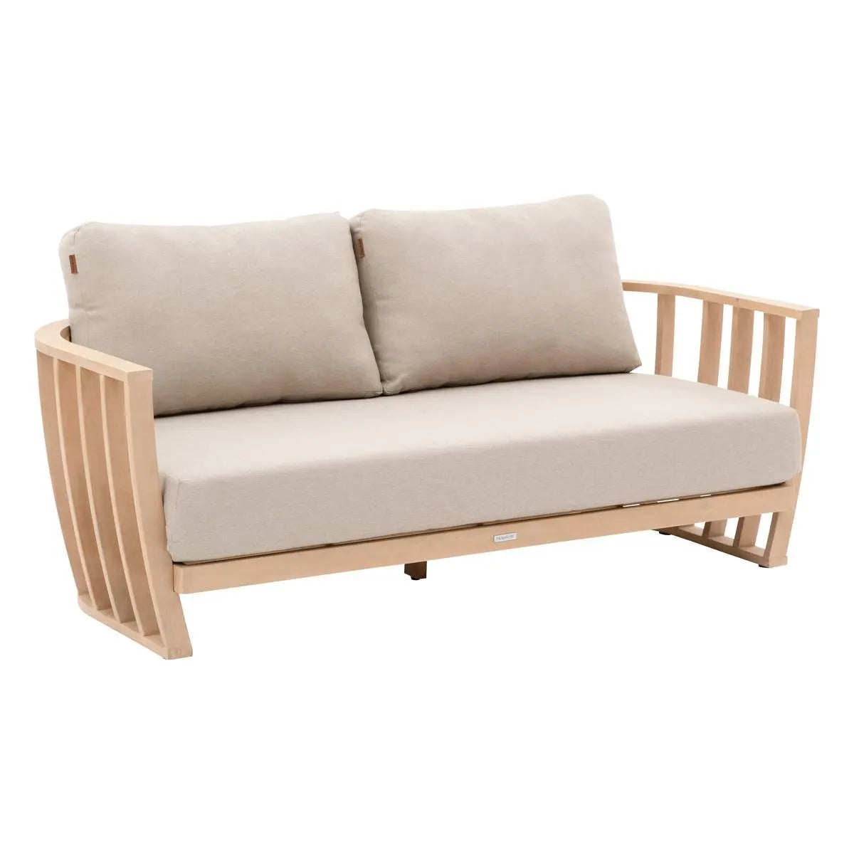 Juego De Terraza Color (Beige): Sofa + 2 Sillones + Mesa De Centro Estructura De Madera