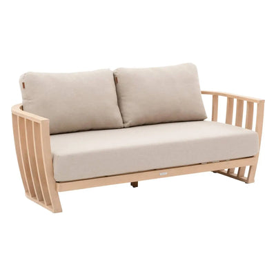 Juego De Terraza Color (Beige): Sofa + 2 Sillones + Mesa De Centro Estructura De Madera