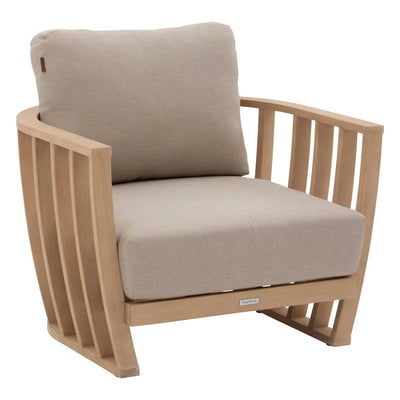 Juego De Terraza Color (Beige): Sofa + 2 Sillones + Mesa De Centro Estructura De Madera
