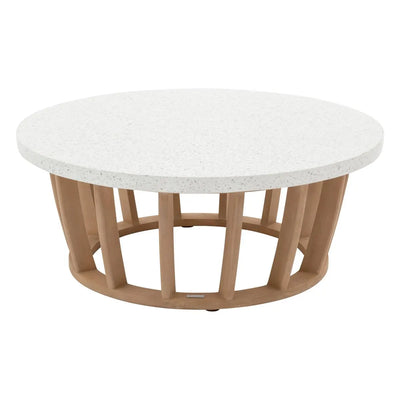 Juego De Terraza Color (Beige): Sofa + 2 Sillones + Mesa De Centro Estructura De Madera