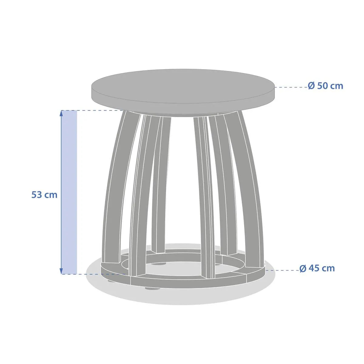 Mesa De Centro Tablero Redondo De Hormigón Estructura De Madera