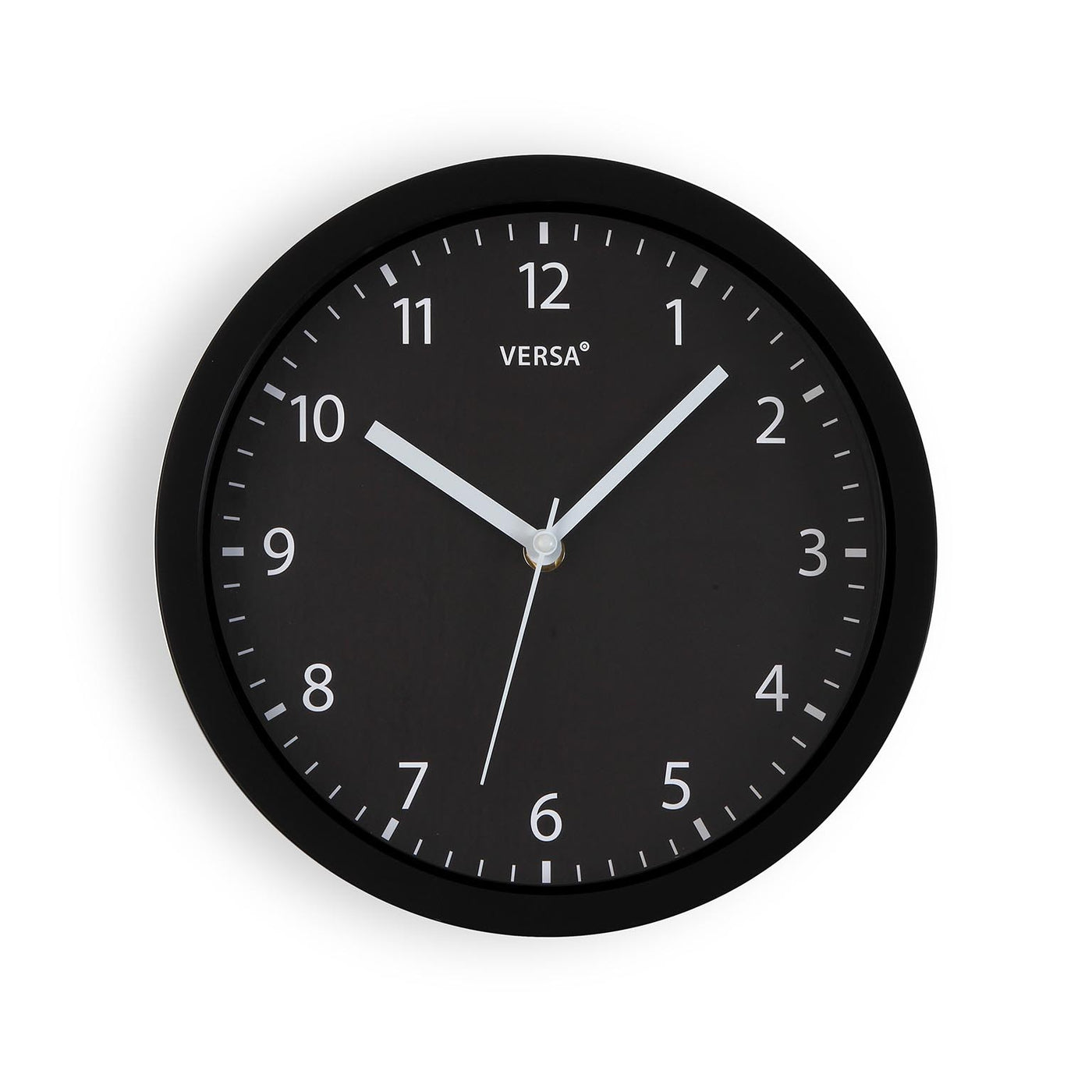 Reloj De Pared (Negro) Redondo De Plástico