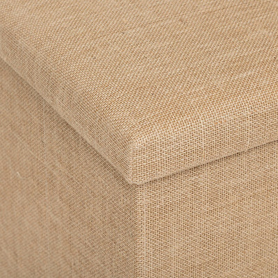 Banqueta Tapizada (Beige) Con Compartimento Estructura De Madera