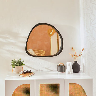 Espejo Decorativo De Pared Con Marco (Negro) De Madera