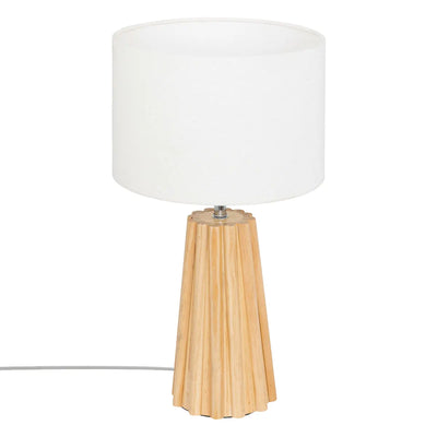 Lámpara De Mesa Con Base (Natural) De Madera
