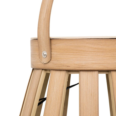 Linterna Portavela A Pilas Color Natural Estructura De Pvc