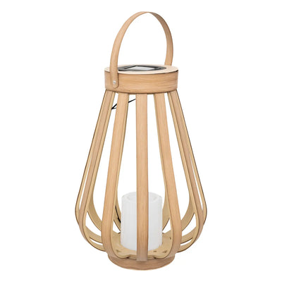 Linterna Portavela A Pilas Color Natural Estructura De Pvc