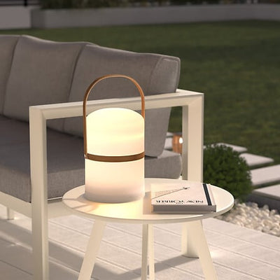 Lámpara De Mesa Para Exterior (Blanco) De Plástico