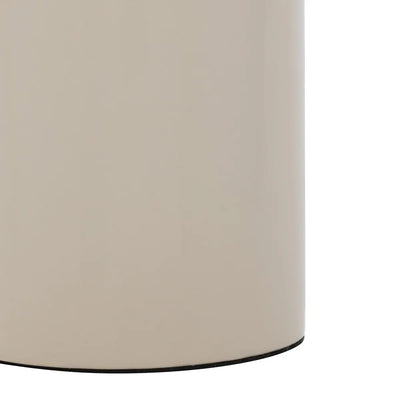Lámpara De Mesa Pantalla Redonda Y Base (Beige) De Metal