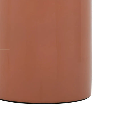 Lámpara De Mesa Pantalla Redonda Y Base (Rosa) De Metal