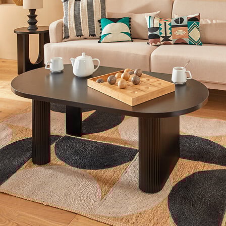 Mesa De Centro (Negro) Tablero Mdf Estructura De Madera