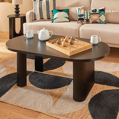 Mesa De Centro (Negro) Tablero Mdf Estructura De Madera