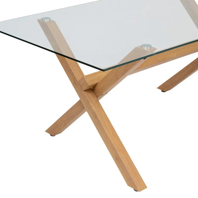 Mesa De Comedor Tablero De Vidrio Con Patas De Metal