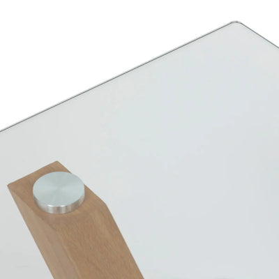 Mesa De Comedor Tablero De Vidrio Con Patas De Metal