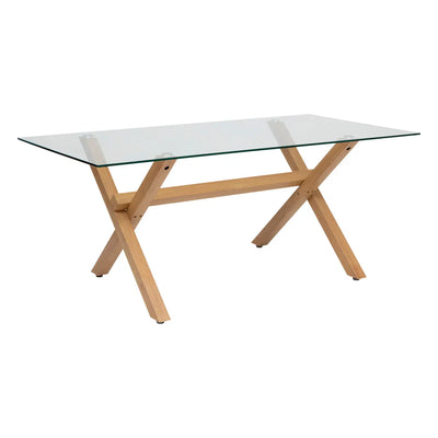 Mesa De Comedor Tablero De Vidrio Con Patas De Metal