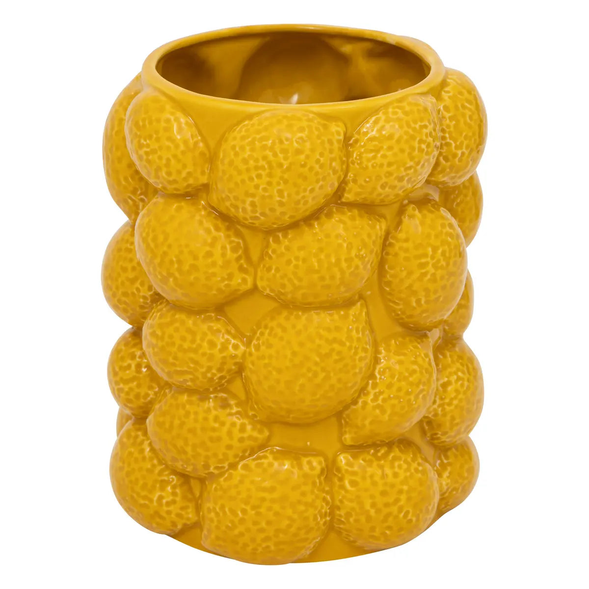Florero Decorativo (Amarillo) Diseño Limones De Cerámica
