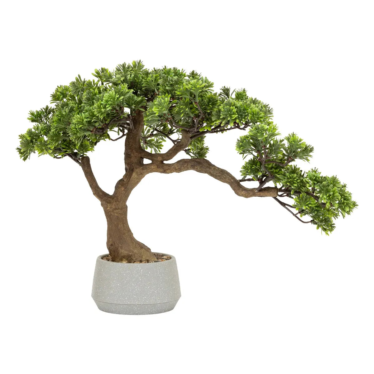 Maceta De Cerámica Con Planta Decorativa "Bonsai" De Plástico
