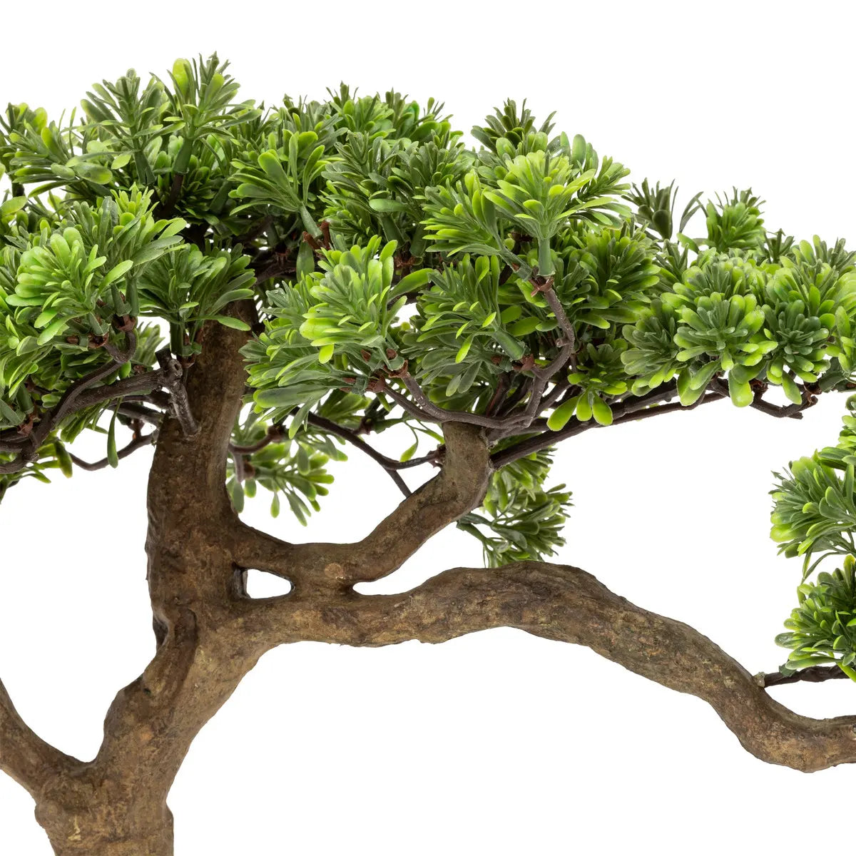 Maceta De Cerámica Con Planta Decorativa "Bonsai" De Plástico