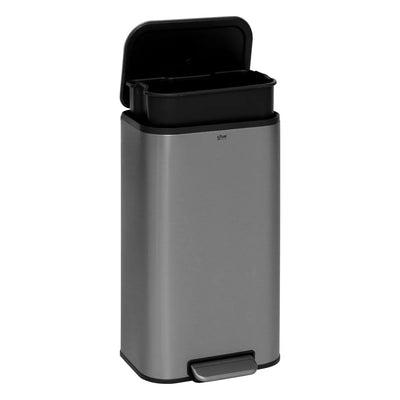 Papelera Con Pedal 30 Ltrs (Gris) De Acero