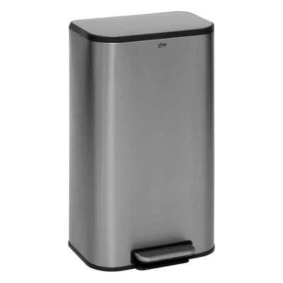 Papelera Con Pedal 30 Ltrs (Gris) De Acero