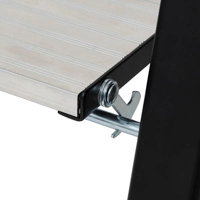 Escalera Plegable 2 Pasos (Gris) De Aluminio